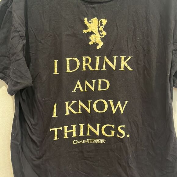 Game Of Thrones Men's XL Black Gold Short Sleeve T-Shirt - Picture 2 of 8